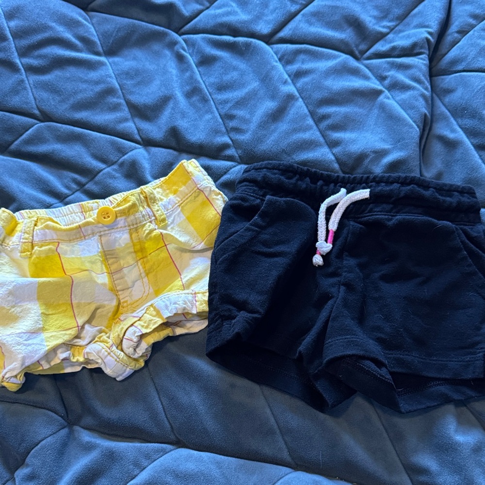 Yellow Plaid and Black Shorts Set